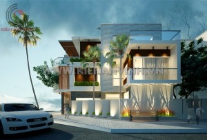 Mẫu thiết kế nhà phố 2 mặt tiền hiện đại